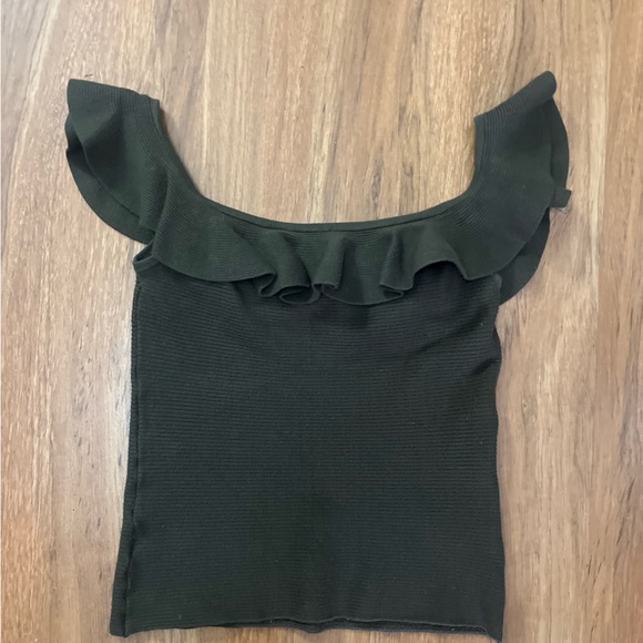 Express Olive Ruffle Blouse - Picture 5 of 6
